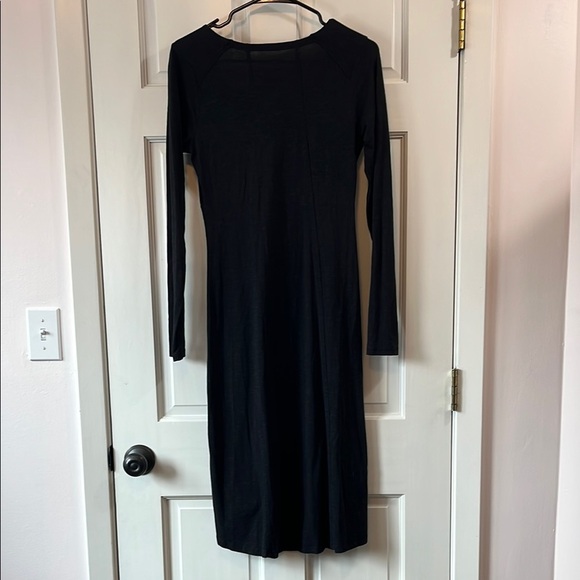 Horny Toad Long sleeve Lightweight Black Midi Dress - Size Small - Picture 8 of 12